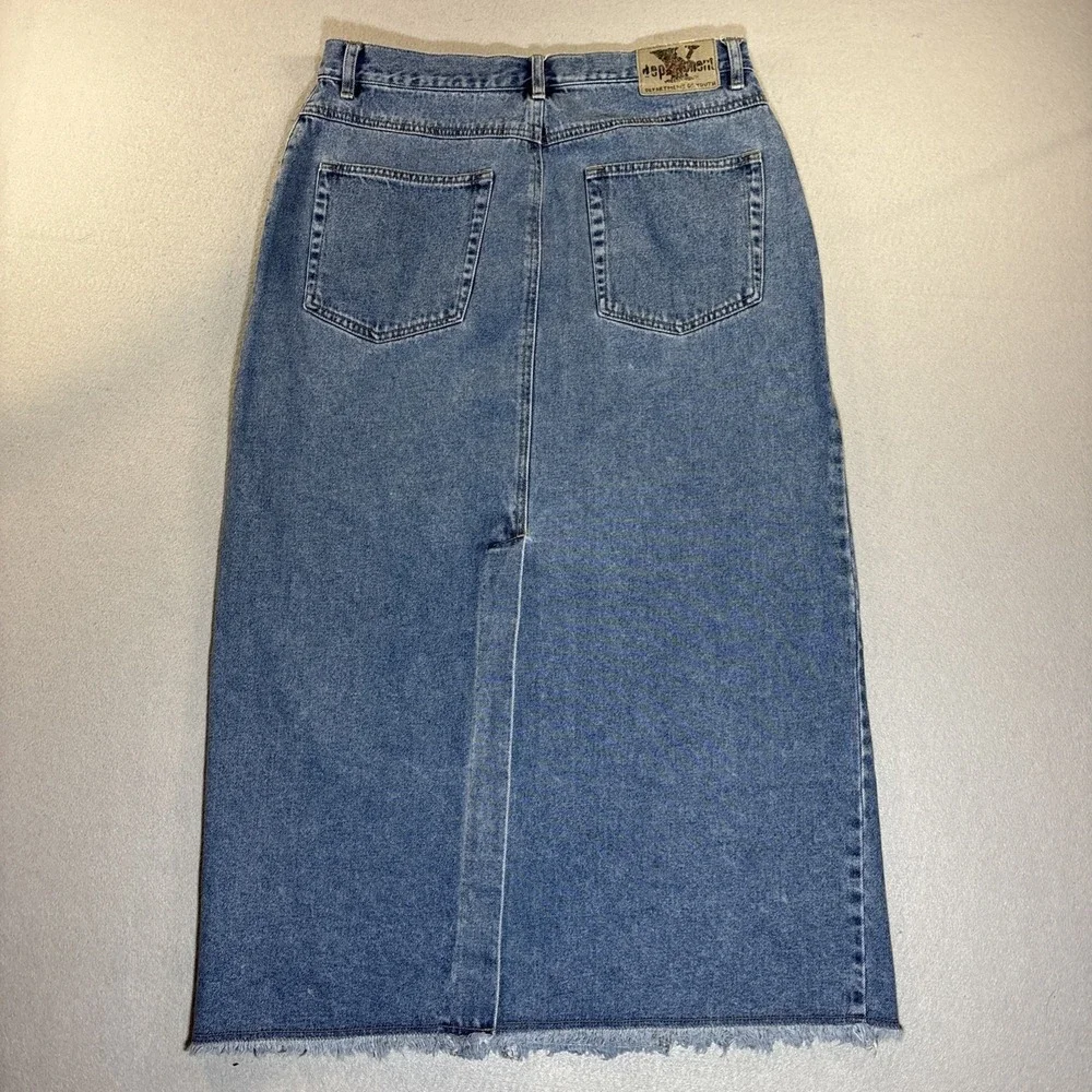 Vintage Y2K Department of Youth Denim Long Skirt Size 16 "We Got The Power" - Picture 4 of 10